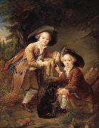 Francois-Hubert Drouais The Comte and chevalier de choiseul as savoyards oil